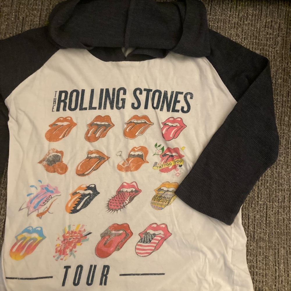 Bravado Rolling Stones Tour Long Sleeve Tee - Navy and White